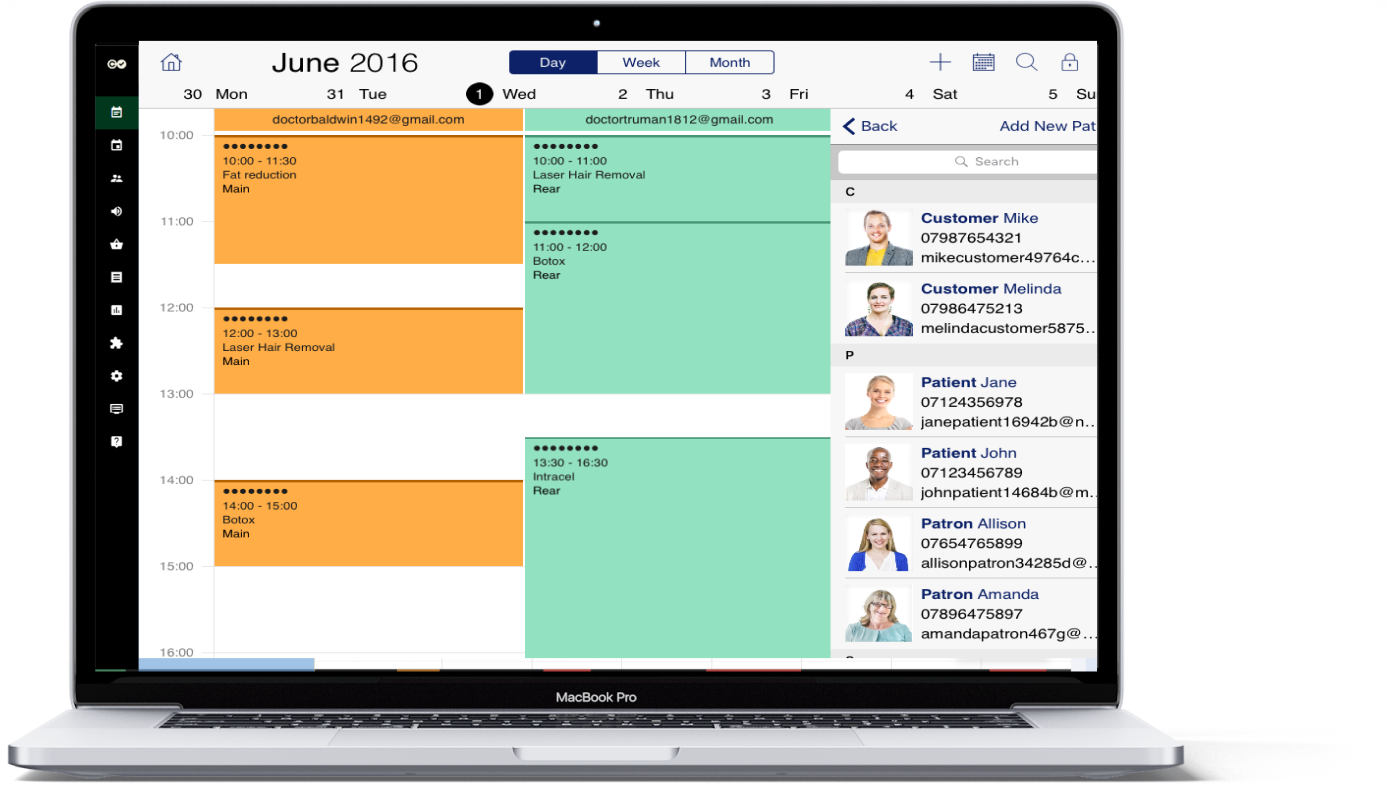Healthcare dashboard on laptop