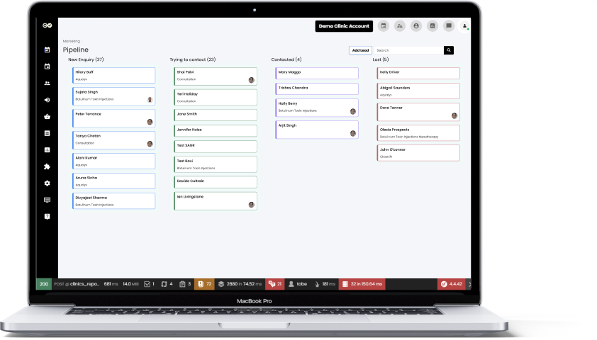 Healthcare dashboard on laptop