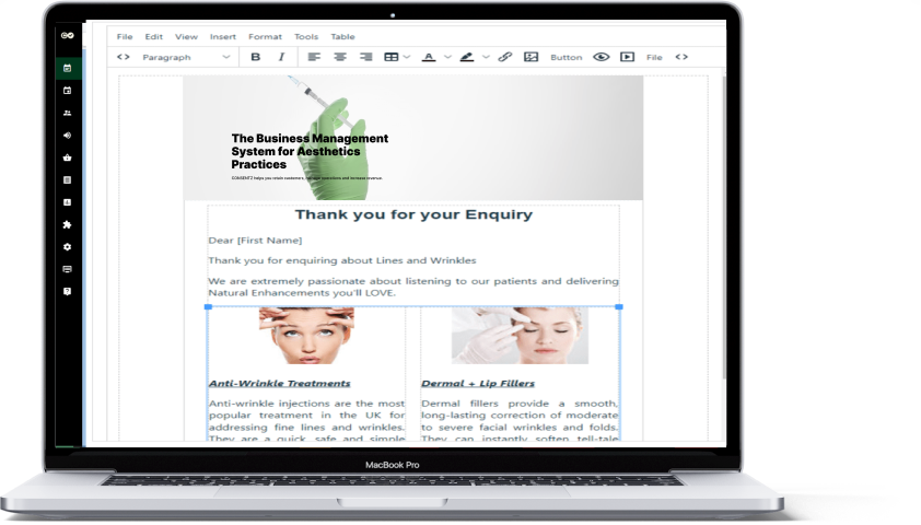 Healthcare dashboard on laptop
