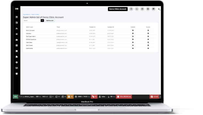 Healthcare dashboard on laptop