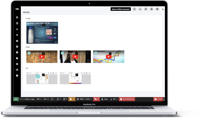 Healthcare dashboard on laptop