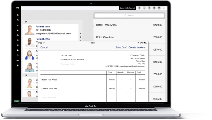 Healthcare dashboard on laptop