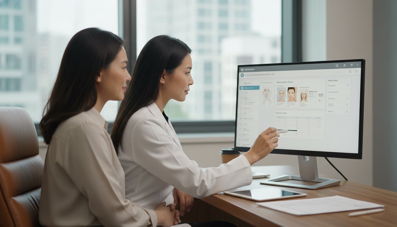 A surgeon performing a procedure in a well lit operating room.